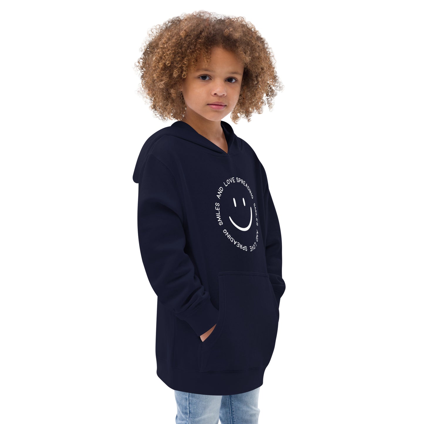 Kids fleece hoodie - SPREADING SMILES AND LOVE