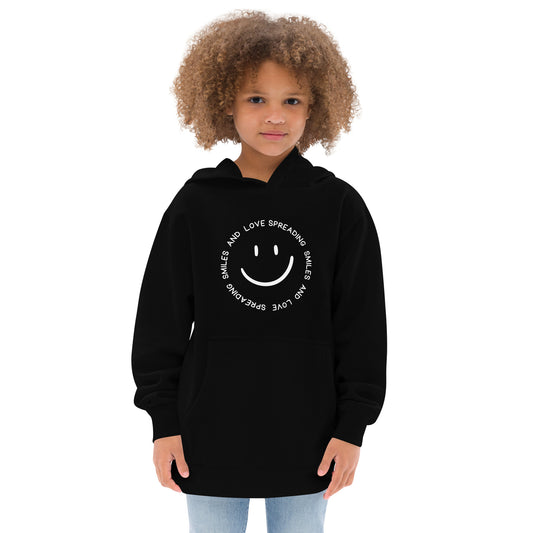 Kids fleece hoodie - SPREADING SMILES AND LOVE