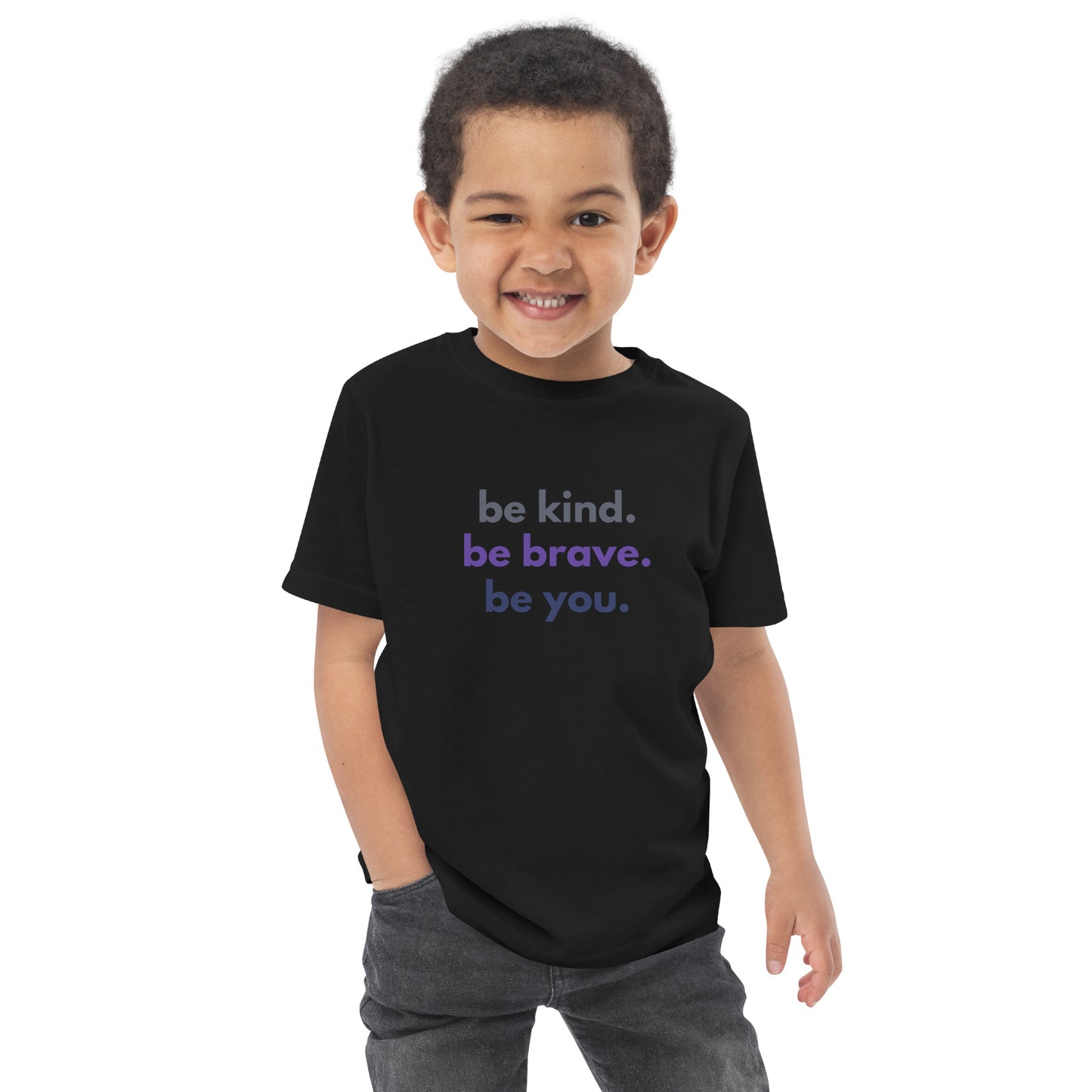 Toddler jersey t-shirt - Be kind. Be brave. Be you.