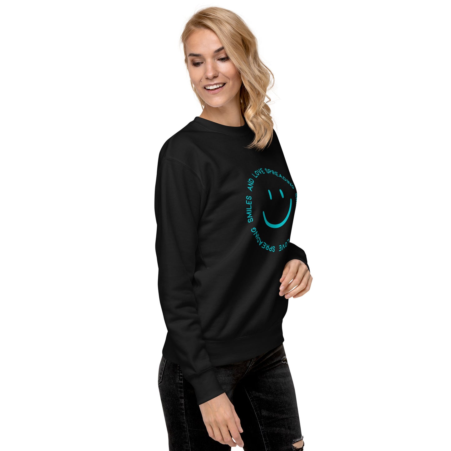 Unisex Premium Sweatshirt - SPREADING SMILES AND LOVE