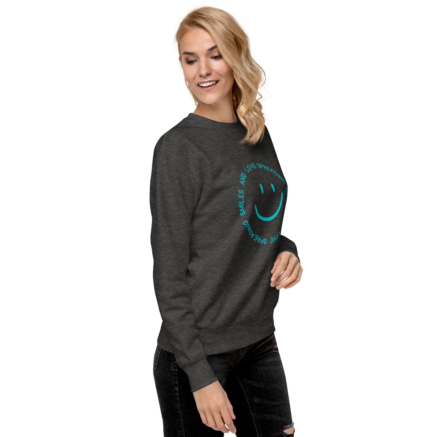 Unisex Premium Sweatshirt - SPREADING SMILES AND LOVE