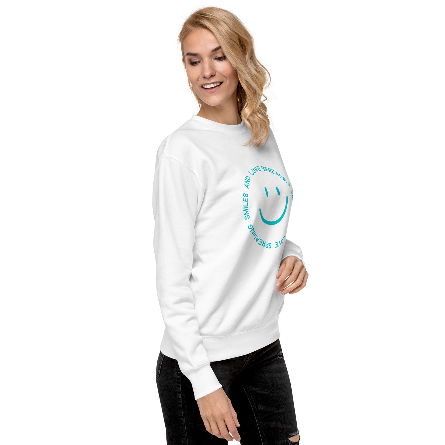 Unisex Premium Sweatshirt - SPREADING SMILES AND LOVE