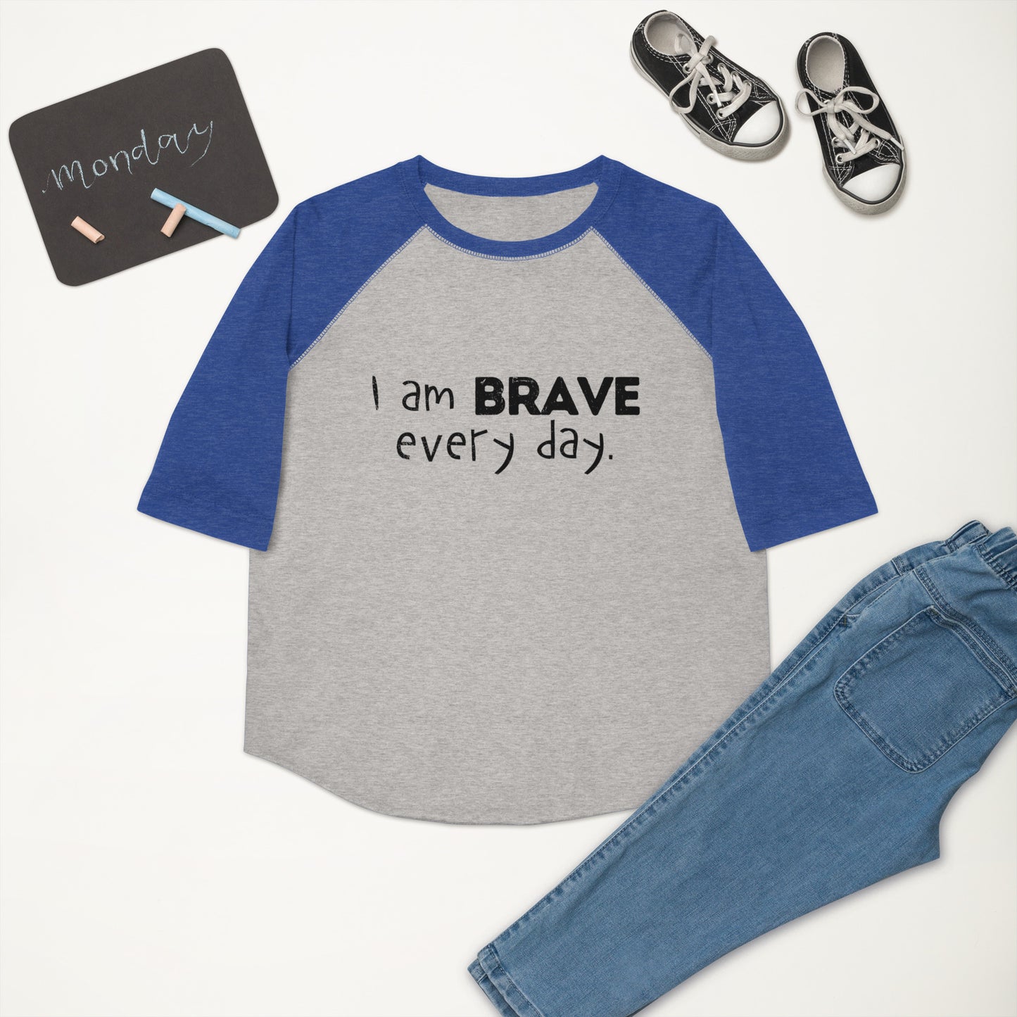 Youth baseball shirt - I am BRAVE every day